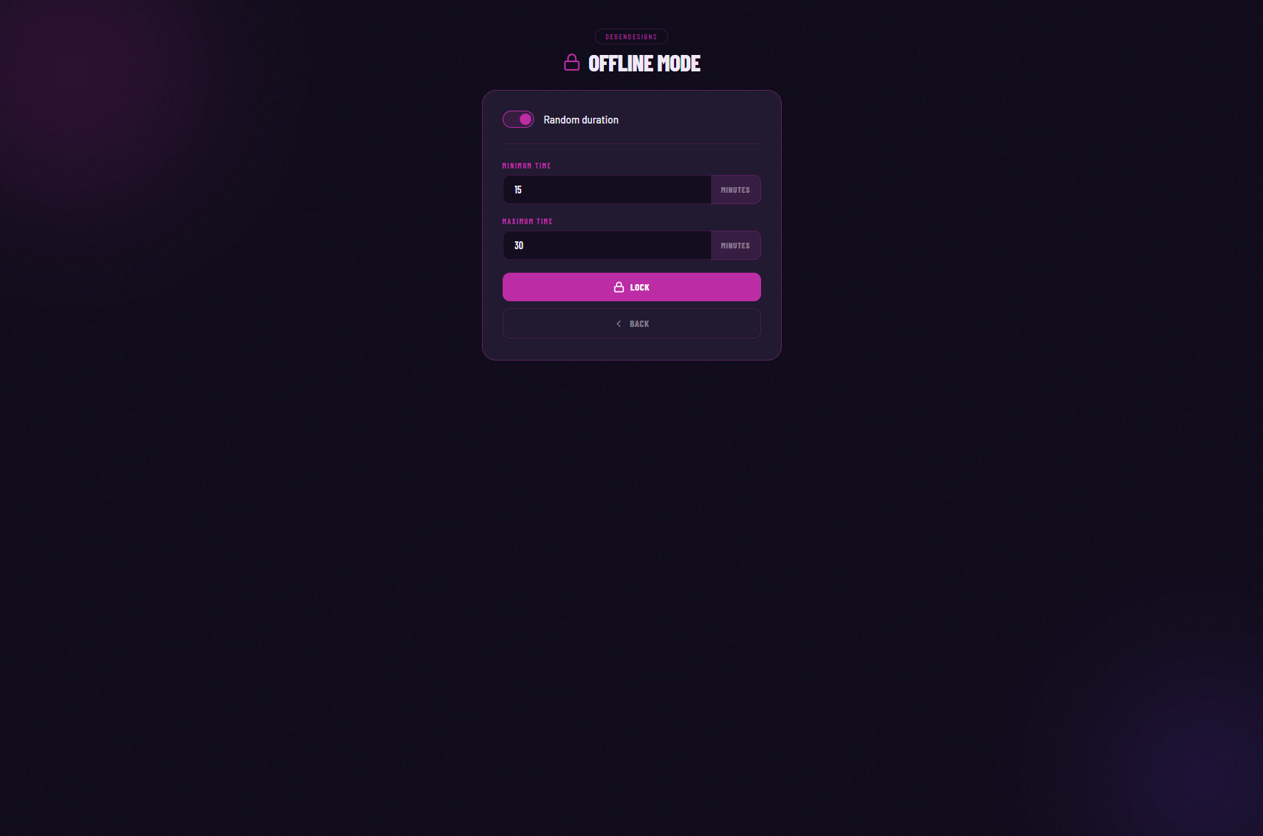 DegenShackles local interface